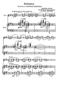 Ravel - Habanera for violin (Kreisler) - Piano part - First page